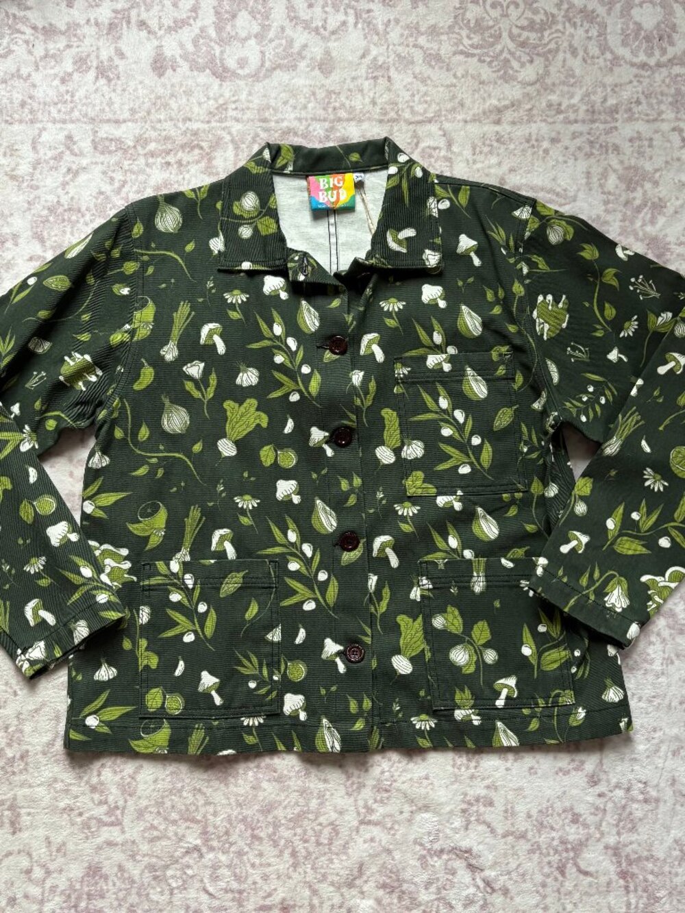 Big Bud Press Work Jacket in Cookbook Print NWT Unisex